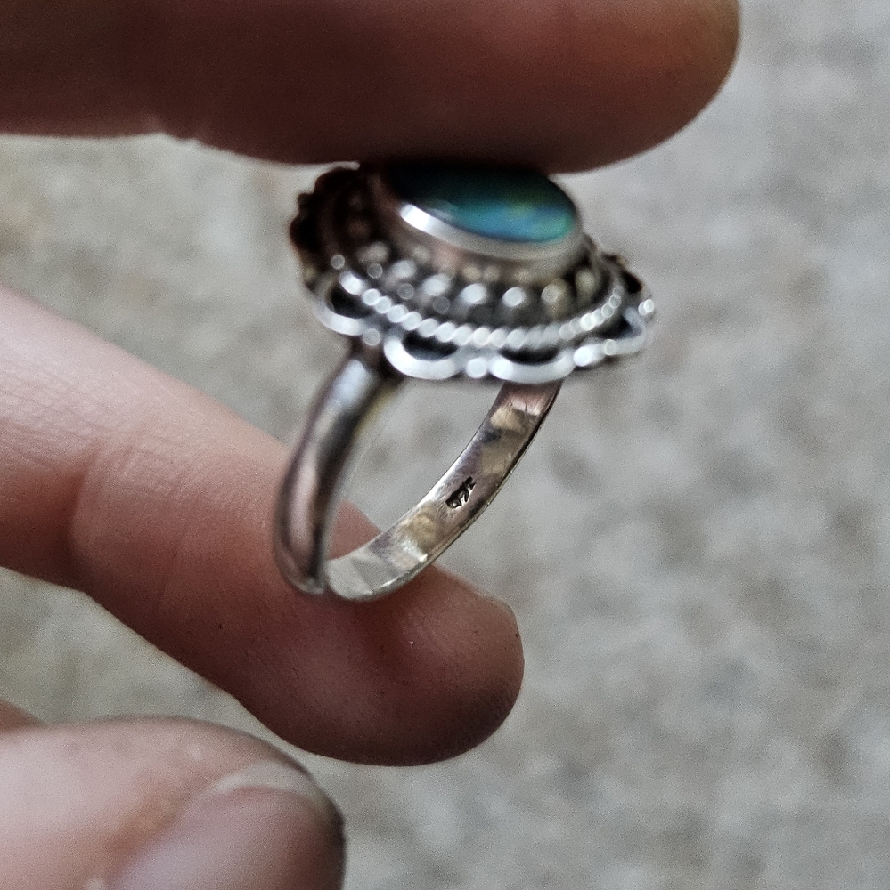Sterling Silver Opal Ring - image 3